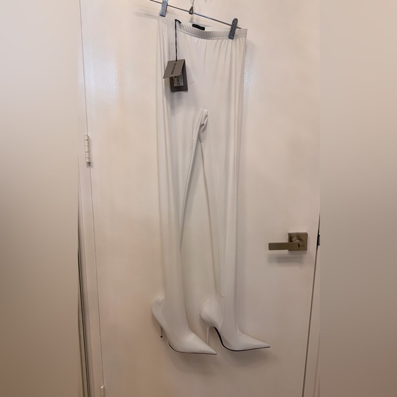 Balenciaga White Balenciaga Knife Pantaleggings 110mm Boots - Picture 4 of 9